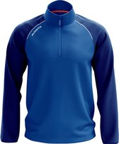 Masita | Sweater Heren Half Zip Sporttrui Dames Korte ritssluiting Trui met duimgaten Ook Kindermaten - ROYAL BLUE - 152