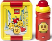 lunchset Iconic junior 17 x 13,5 cm pp rood/geel 2-delig