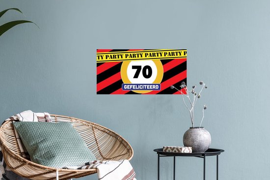 Stickers muraux - Anniversaire - 70 Ans - Fête - 40x20 cm - Feuille adhésive
