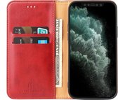 iPhone 13 Mini Wallet Hoesje met Magneetsluiting - Telefoonhoesje met vakjes voor pasjes en ingebouwde standaard - Mobiq Premium Business Wallet iPhone 13 Mini Beschermhoes rood