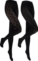 INSUA Bellini Dames Panty - 2-Pack - Zwart - Maat S