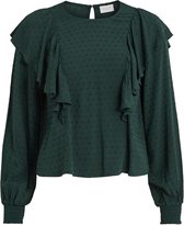 Vila Blouse Vipayton O-neck L/s Top/su 14068263 Darkest Spruce Dames Maat - W44