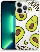 GSM Hoesje Geschikt voor iPhone13 Pro Max Backcase TPU Siliconen Hoesje Transparant Avocado Singing