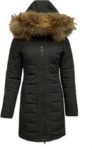 Dames Winter jas met bontkraag London zwart - 36
