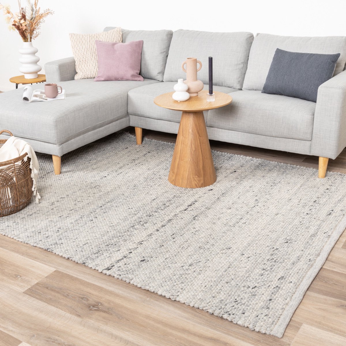 NATURL. Wollen vloerkleed - Feline Grijs/Gemeleerd - 230x330cm
