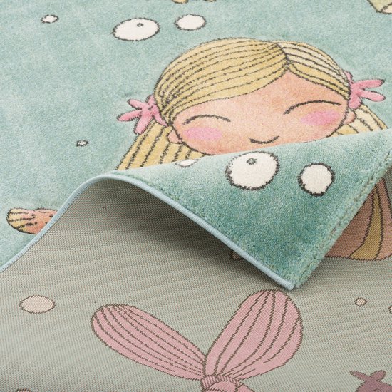 Pergamon Maui Kids Tapis Enfant Licorne Vert Pastel Menthe - 5 Tailles Disponibles