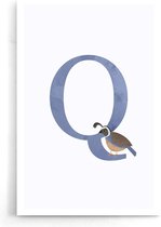 Walljar - Alfabet Q - Muurdecoratie - Poster