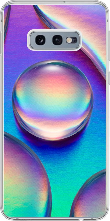 Telefoonhoesje Geschikt voor Samsung Galaxy S10e hoesje - Water - Regenboog - Abstract - Siliconen Telefoonhoesje Telefoonhoesje