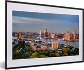 Fotolijst incl. Poster - Rotterdam - Skyline - Boom - 60x40 cm - Posterlijst