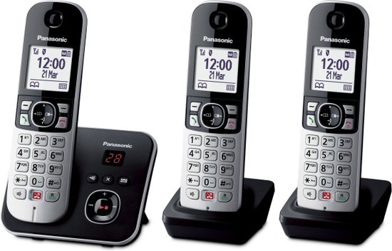 Panasonic KX-TG6863 Téléphone DECT Identification de l'appelant Noir, Argent