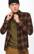 Only & Sons Overhemd Onsluca Life Twill Check Shirt 22021142 Kangaroo Mannen Maat - XS