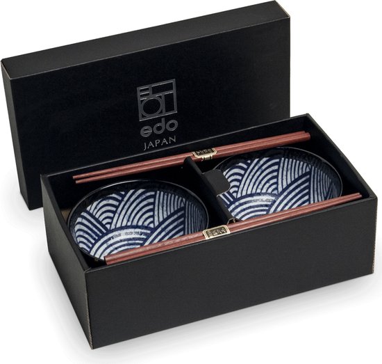 EDO JAPAN Wasabi Schüssel Set - 2 Schüsseln Mit Stäbchen
