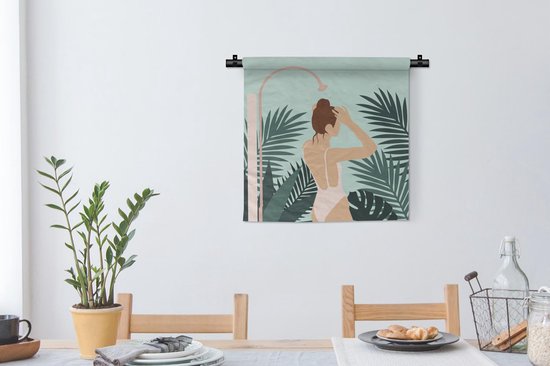 Tapisserie - Tapisserie - Été - Femme - Feuilles - 60x60 cm - Tapisserie