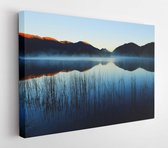 Onlinecanvas - Schilderij - Een Mistige Ochtend Aan Een Kust In Noorwegen Art Horizontaal Horizontal - Multicolor - 115 X 75 Cm