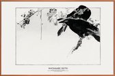 JUNIQE - Poster met kunststof lijst Seitei - Japanese Crows Perched on