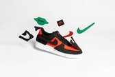 Nike Air Force 1/1 Zwart / Rood / Groen - Sneakers - DD2429-001 - Maat 42