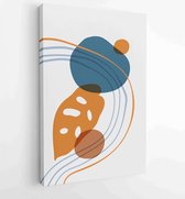Zomer tropische muur kunst vector. Palmbladeren, kokosblad, monsterablad, line arts 3 - Moderne schilderijen – Verticaal – 1922500775 - 115*75 Vertical