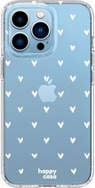 HappyCase iPhone 13 Pro Hoesje Flexibel TPU Hartjes Print