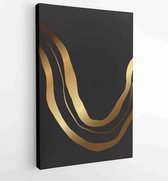 Luxe gouden behang. Zwarte en gouden achtergrond 4 - Moderne schilderijen – Verticaal – 1915063981 - 50*40 Vertical