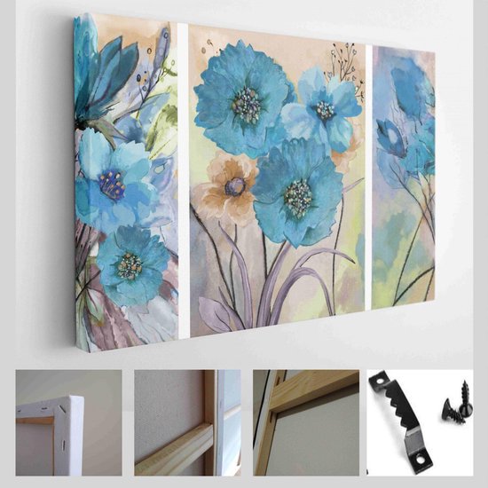 Peinture Aquarelle fleurs bleues