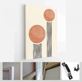 Halverwege de eeuw modern design. Een trendy set van abstracte handgeschilderde illustraties voor wanddecoratie, Social Media Banner, Brochure Cover Design - Modern Art Canvas - ve