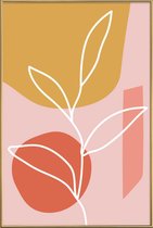 JUNIQE - Poster met kunststof lijst Grow -40x60 /Geel & Roze
