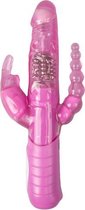 You2Toys Drie dubbele rabbit vibrator - Roze - 22 cm