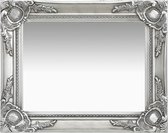 vidaXL Wandspiegel barok stijl 50x40 cm zilverkleurig