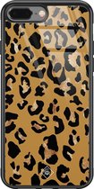 iPhone 8 Plus/7 Plus hoesje glass - Jungle wildcat | Apple iPhone 8 Plus case | Hardcase backcover zwart