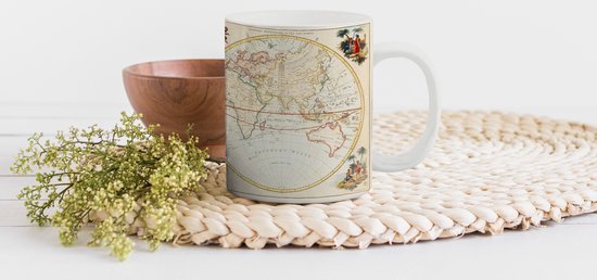 Mug - Wereldkaart - Rétro - Histoire - 350 ml - Tasse