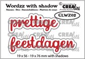 Wordzz with shadow Stansen - prettige feestdagen - 19x76mm - 4 stuks