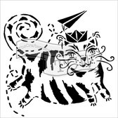 Hobbysjabloon - Template 30,5x30,5cm 30x30cm flying cat