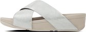 FitFlop™ Lulu™ Cross Slide Sandals Shimmer Print Silver Shimmer-Print - Maat 38