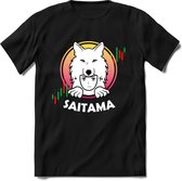 Saitama Stock Logo T-Shirt | Saitama Inu Wolfpack Crypto Ethereum kleding Kado Heren / Dames | Perfect Cryptocurrency Munt Cadeau Shirt