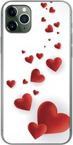 Geschikt voor iPhone 11 Pro Max hoesje - Een illustratie van een pad van hartjes - Siliconen Telefoonhoesje