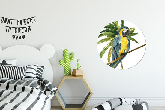 Wall Circle - Wall Circle - Jungle - Perroquet - Branche - Aluminium - ⌀ 60 cm - Intérieur et Extérieur