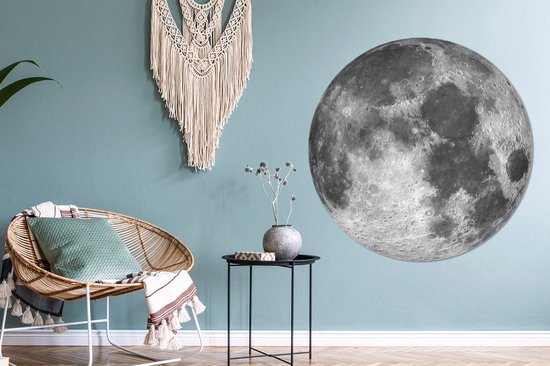 WallCircle - Cercle Mural - Cercle Mural - Espace - Lune - Nuit - Aluminium - Dibond - 120x120 cm - Intérieur et Extérieur XXL