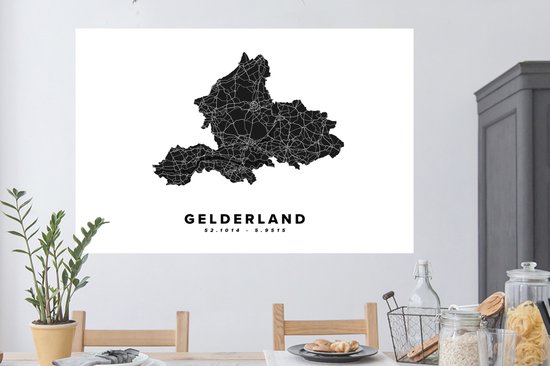 Stickers muraux - Gueldre - Nederland - Carte - 120x80 cm - Film adhésif - Plan de la ville