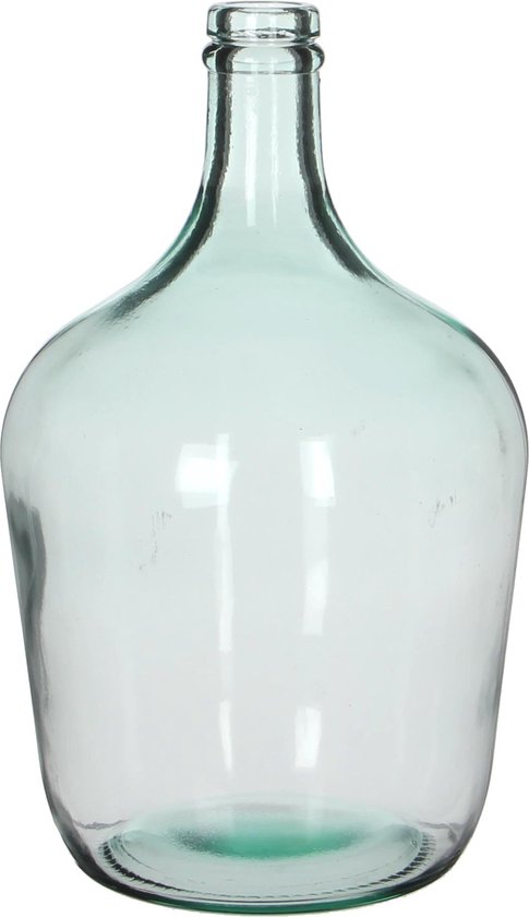 Vase bouteille Diego 18 x 30 cm en verre recyclé transparent - Vases déco maison - Accessoires maison
