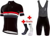 Sport2x T-PRO Kledingset Zomer Heren Basis Rood-Zwart XL