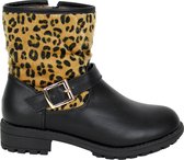 Babes & Binkies Boots panterprintje Kids Zwart, Blauw - Maat 29