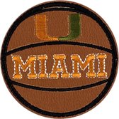 Miami Basketbal Strijk Embleem Patch 6.8 cm / 6.8 cm / Bruin Oranje
