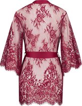 Hunkemöller Dames Nachtmode Kimono Lace Isabelle  - Rood - maat XS/S