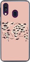 Coque Samsung Galaxy A40 - Wereldkaart - Animaux - Silhouette - Siliconen