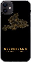 Geschikt voor iPhone 12 mini hoesje - Gelderland - Nederland - Black - Gold - Siliconen Telefoonhoesje