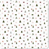 Muismat Klein - Winter - Patronen - Wit - 20x20 cm - Kerst - Cadeau - Kerstcadeau voor mannen en voor vrouwen