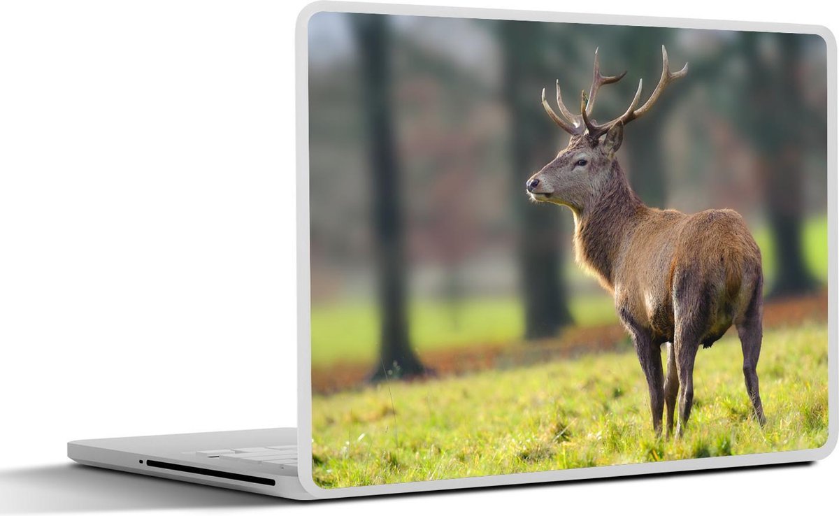 Afbeelding van product SleevesAndCases  Laptop sticker - 17.3 inch - Hert - Gras - Dieren