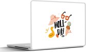 Laptop sticker - 10.1 inch - Zomer - Roze - Hoed - 25x18cm - Laptopstickers - Laptop skin - Cover