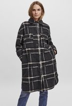 Vero Moda Jas Vmchrissie Long Check Shirt Ga 10237134 Dark Grey Melan/. Dames Maat - M