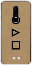 OnePlus 6 Hoesje Transparant TPU Case - Octopus Spel Symbols #ffffff
